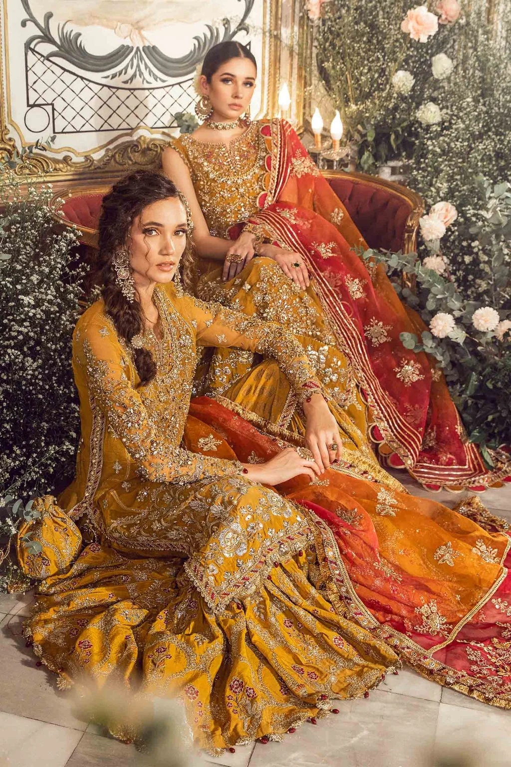 EMBROIDERED | MUSTARD BD-2707 pakistani fashion outfit in mustard…